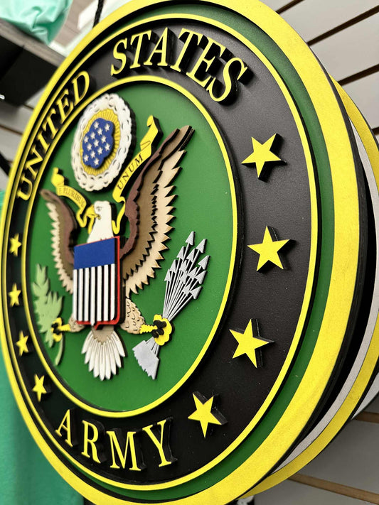 U.S. Army Seal | Finished - Tabletop Or Large Door Sign (Hand Painted)
