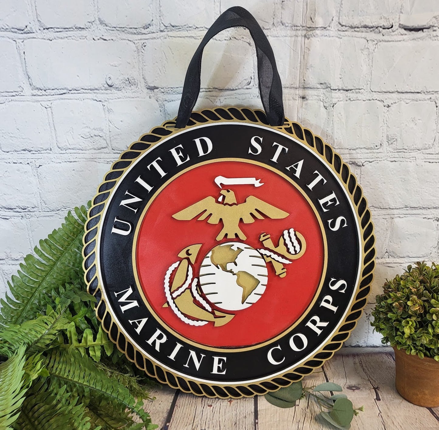 United States Marine Corps Door Hanger – Tabletop Or Large Door Sign (Hand Painted)