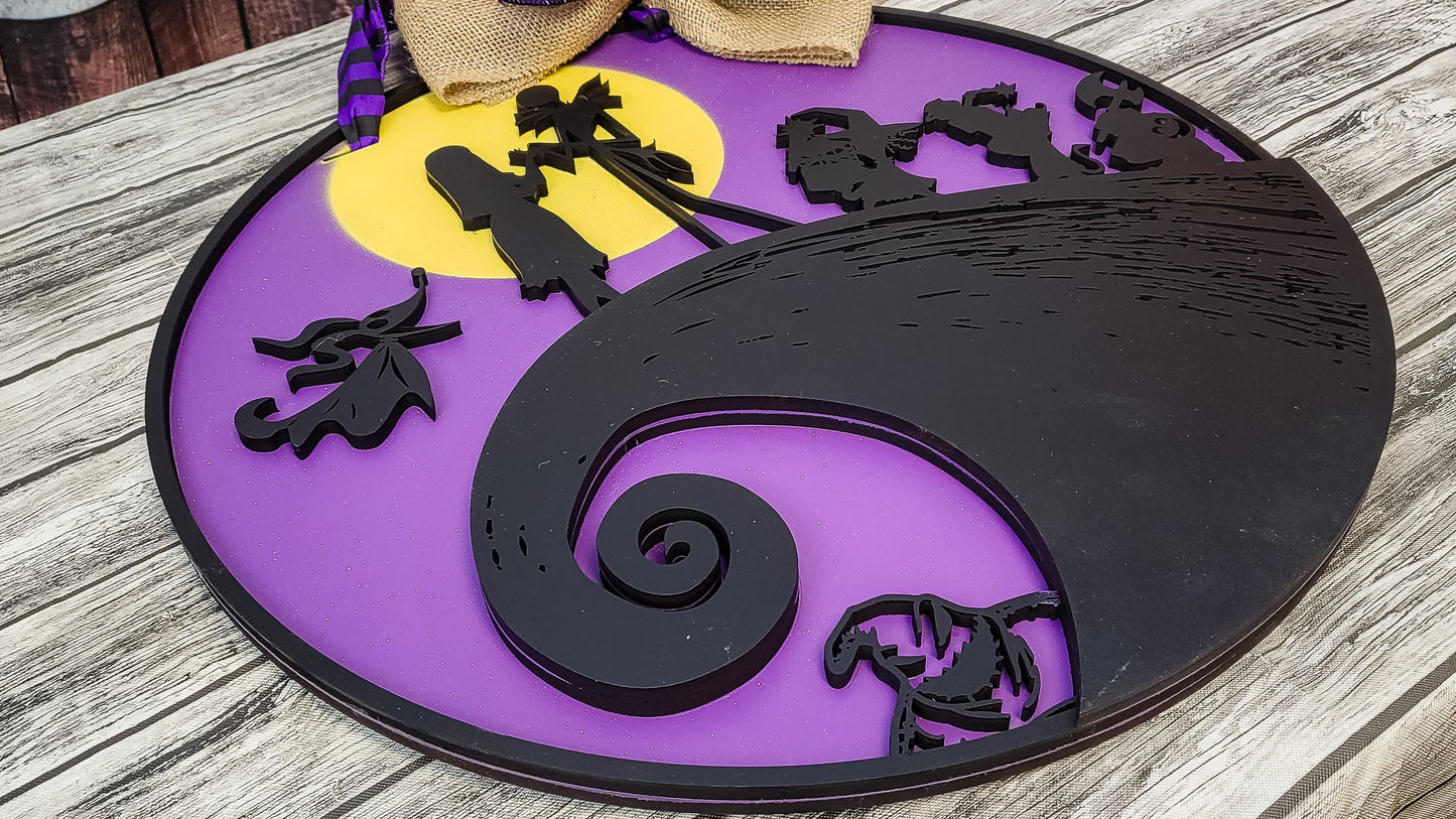 Jack and Sally | Handcrafted Finished Tabletop Or Large Door Signs