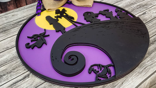 Jack and Sally | Handcrafted Finished Tabletop Or Large Door Signs