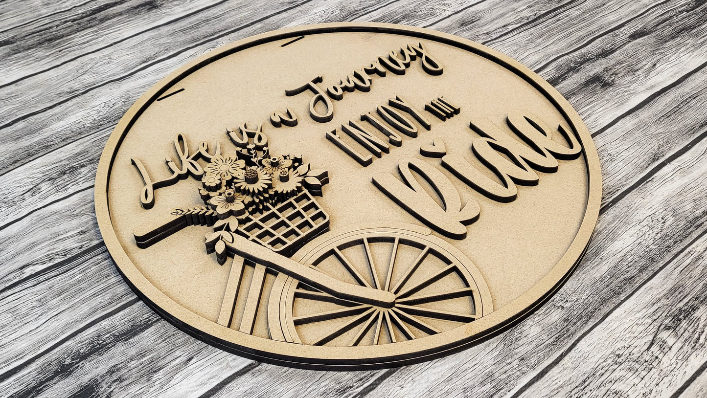 Finished - Large Door Hanging Sign - Life is a Journey