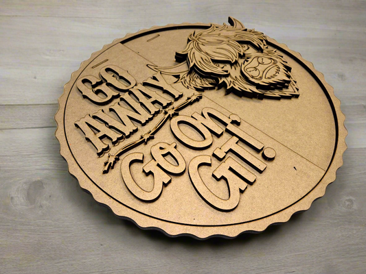 Highland Cow (Go Away) | DIY Door or Tabletop Kit