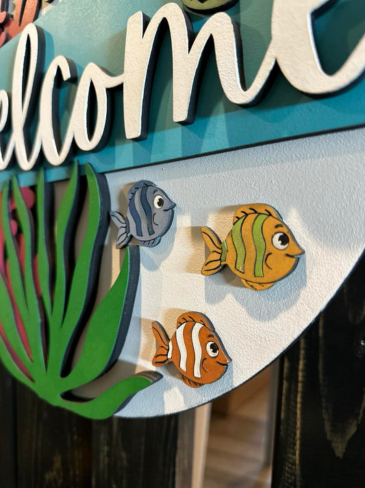 Sea Turtle | Handcrafted Finished Tabletop Or Large Door Signs