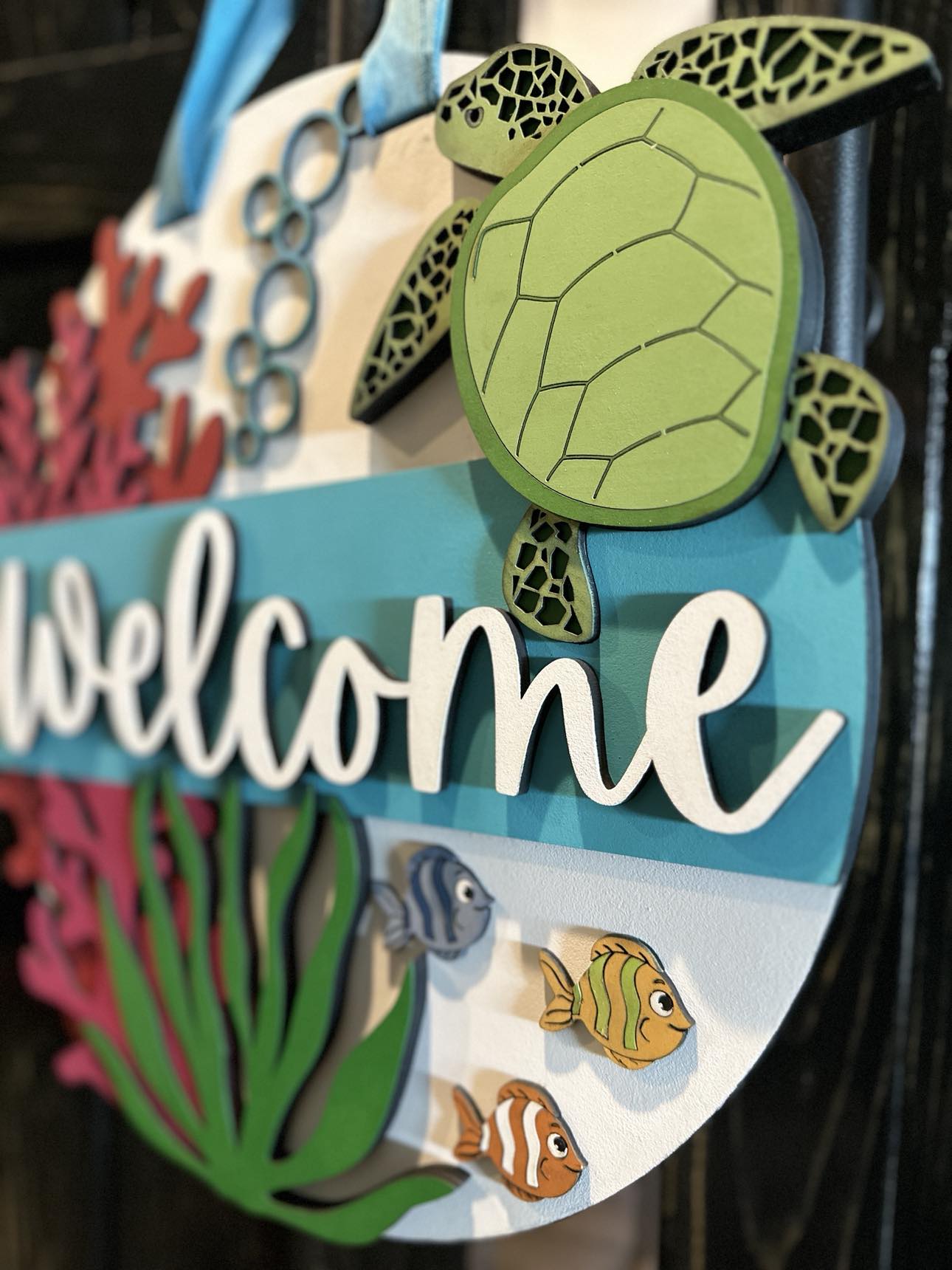 Sea Turtle | Handcrafted Finished Tabletop Or Large Door Signs