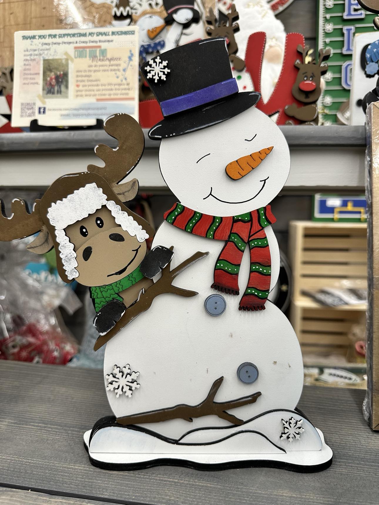 Snowman & Moose Shelf Sitter