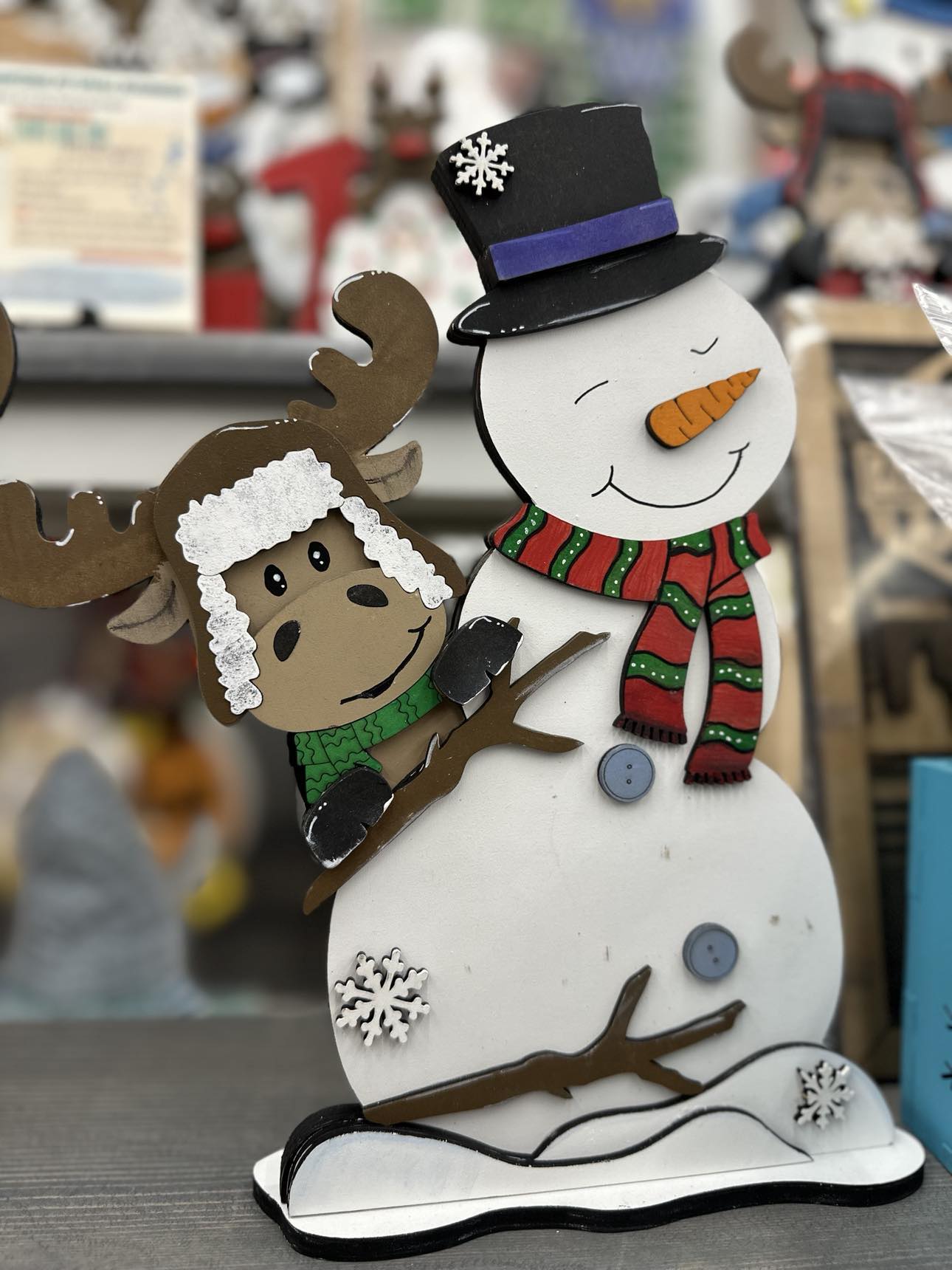 Snowman & Moose Shelf Sitter