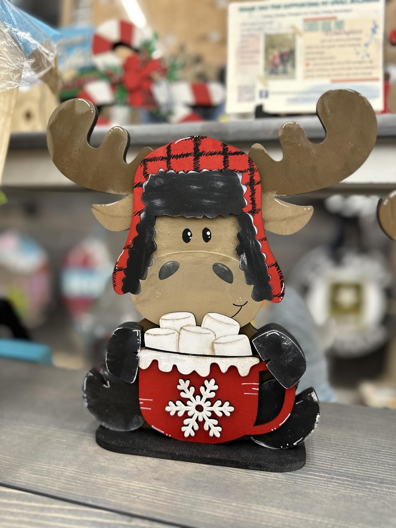 Moose Shelf Sitter | Hot Cocoa