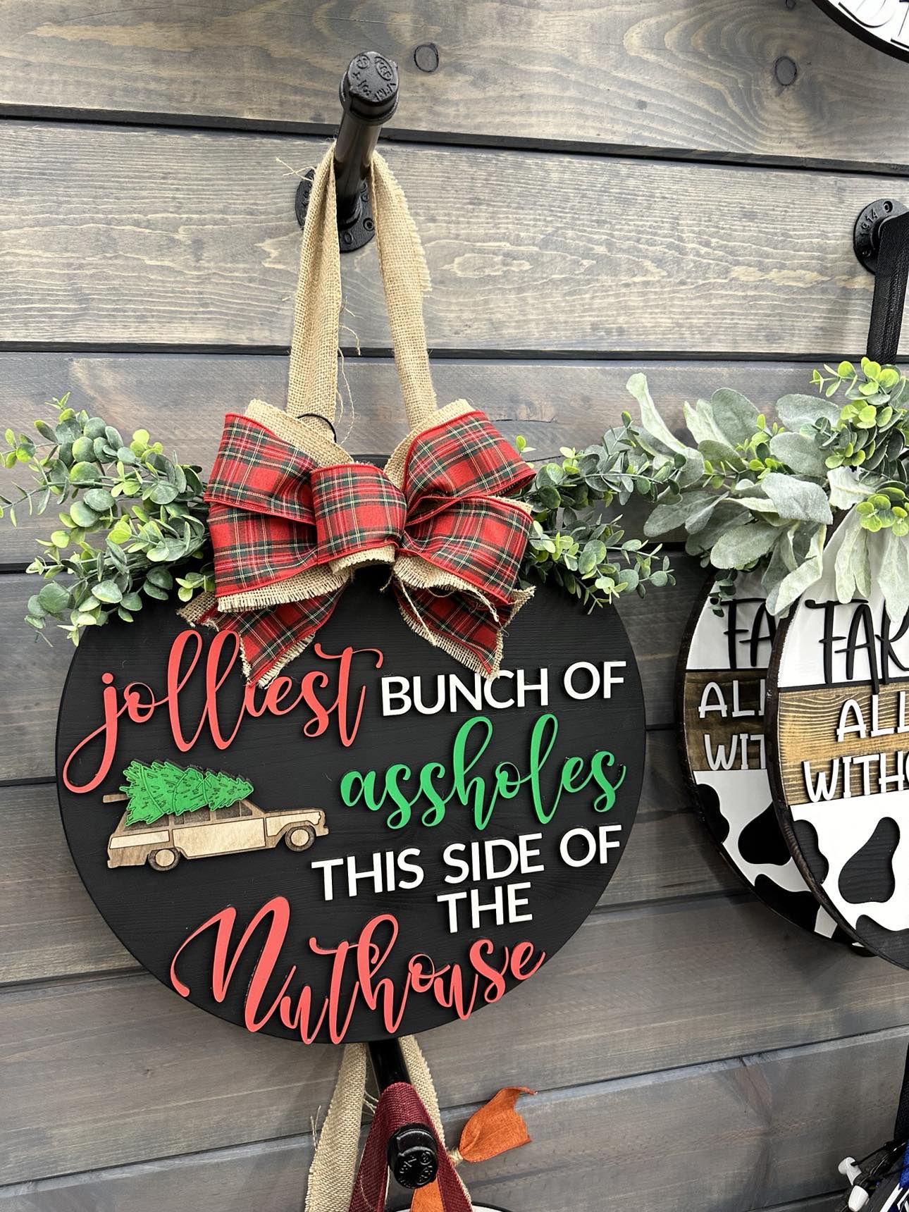 18" 3D Door Hanging Sign | Jolliest Bunch Of A$$Holes