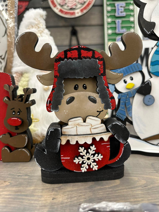Moose Shelf Sitter | Hot Cocoa