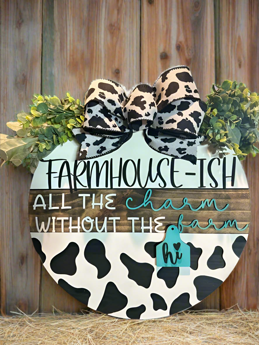 18" 3D Door Hanging Sign | Farmhouse-Ish