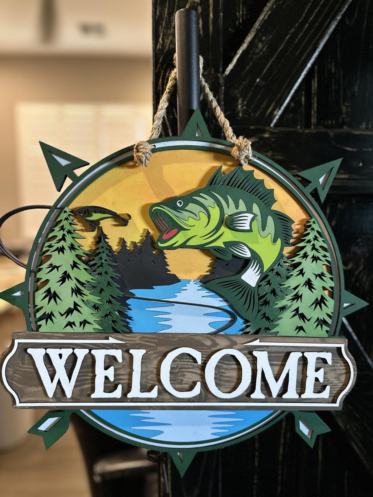 Fishing | Handcrafted Finished Tabletop Or Large Door Signs