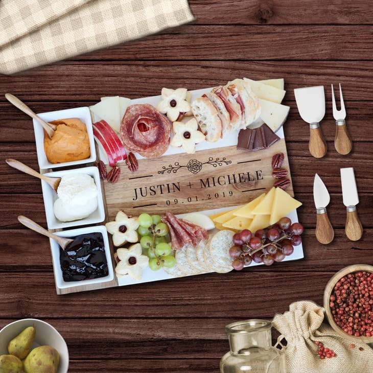 Customizable | Laser Engraved | Charcuterie Cheese Board