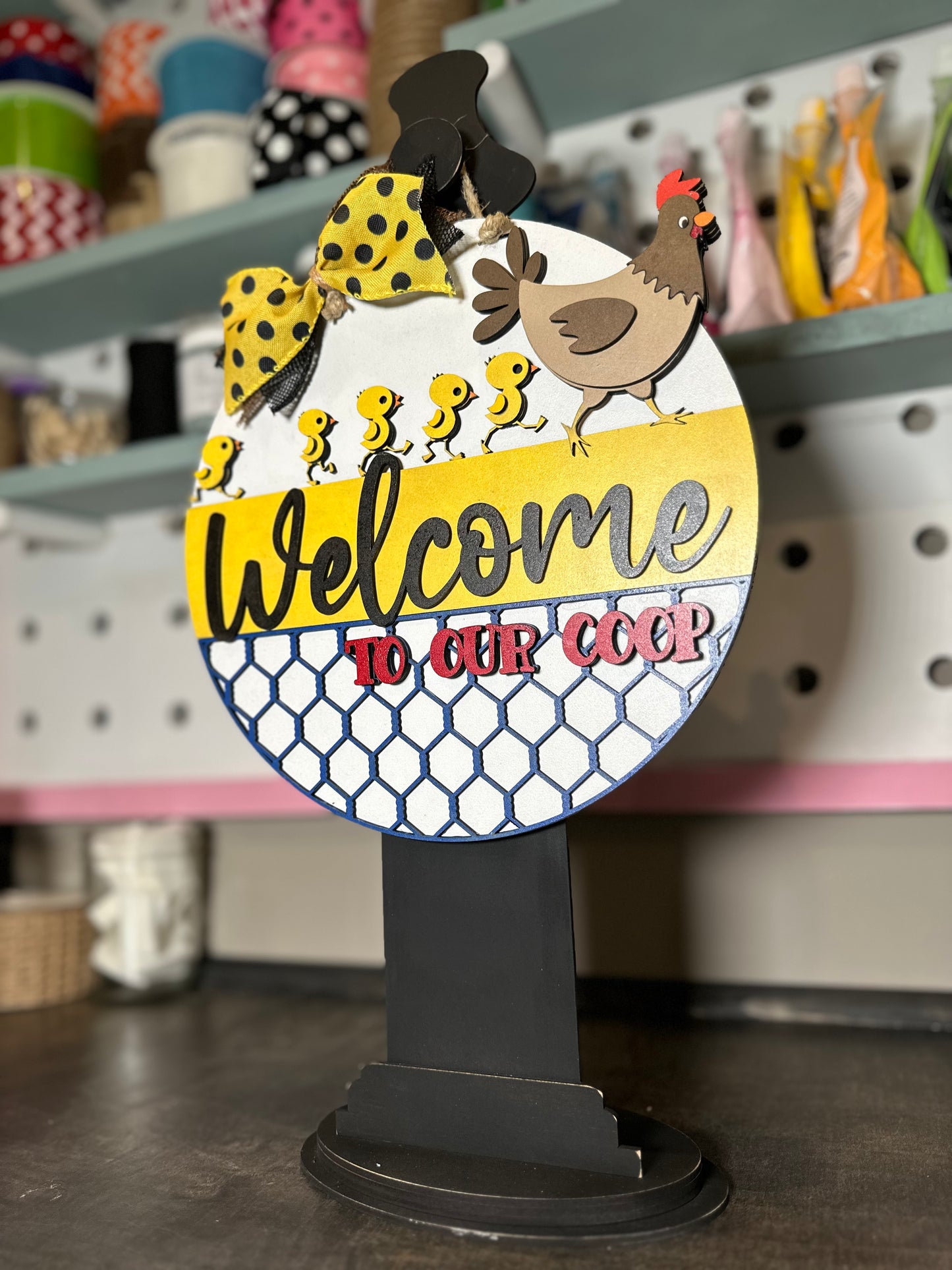 Welcome To Our Coop | Handcrafted Finished Tabletop Or Large Door Signs