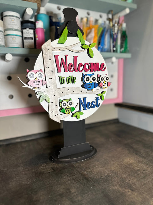 Welcome to our Nest | Handcrafted Finished Tabletop Or Large Door Signs