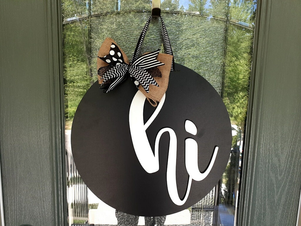 Hi | Handcrafted Finished Tabletop Or Large Door Signs