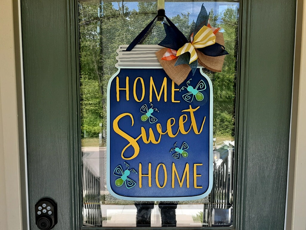 Home Sweet Home | Mason Jar | Handcrafted Finished Tabletop Or Large Door Signs