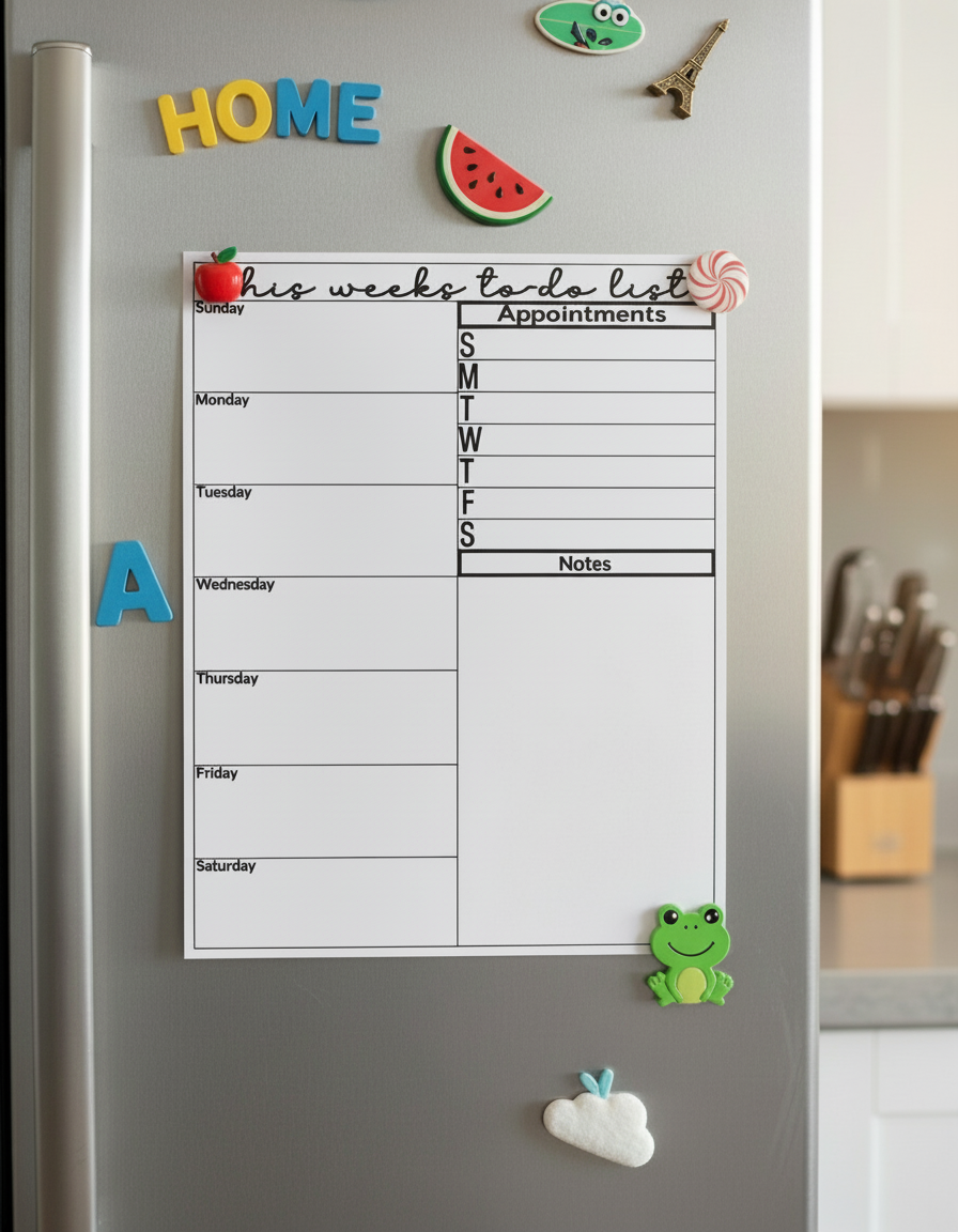 Weekly To-Do List | Reusable Dry Erase Board (8.5” x 11”)