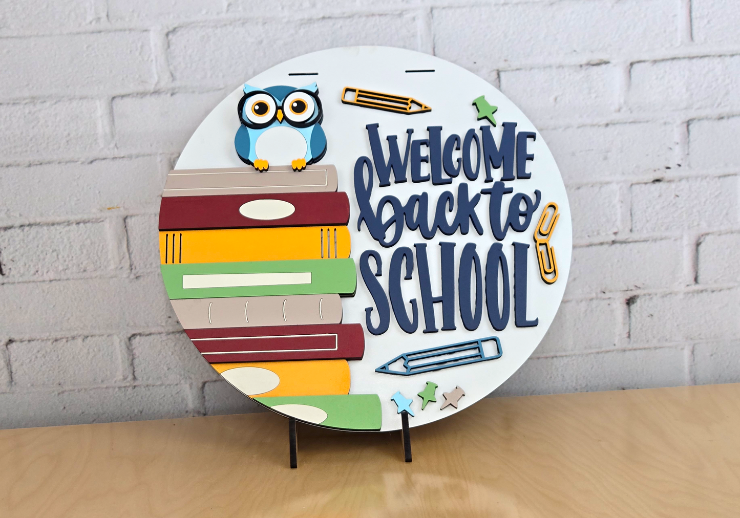 Welcome Back To School | Handcrafted Finished Tabletop Or Large Door Signs