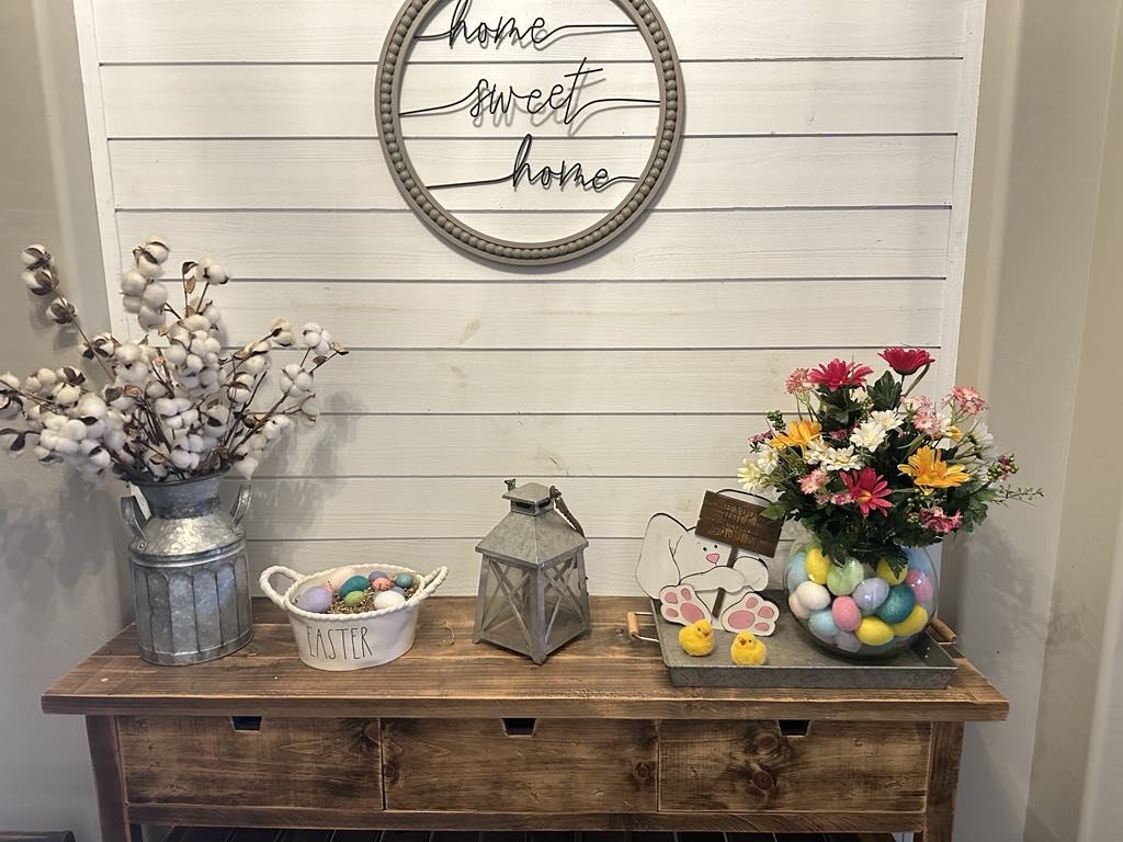 Shelf Sitter | Hugging Easter Bunny - Holding Sign