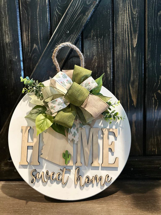 18" Inch Arizona Home Sweet Home Door Sign