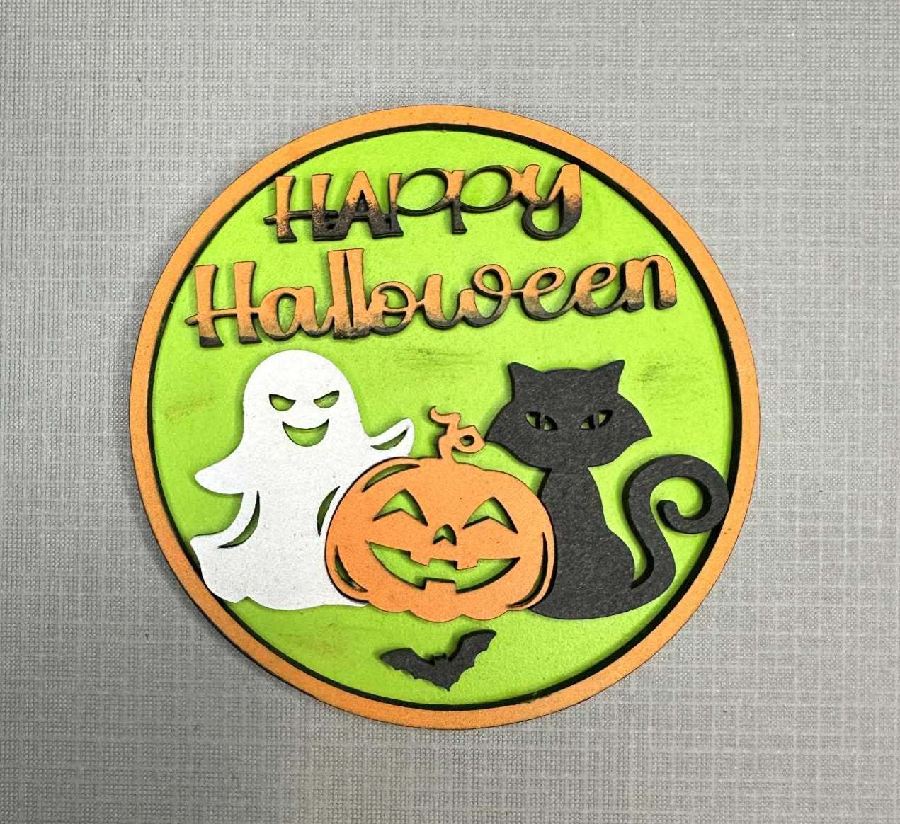 Happy Halloween | Ghost, Pumpkin, & Cat | Add On For Home Sweet Home Sign