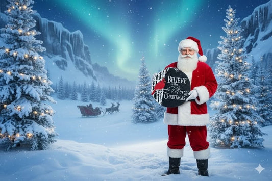 Believe in the Magic of Christmas - Handcrafted Finished Tabletop Or Large Door Signs