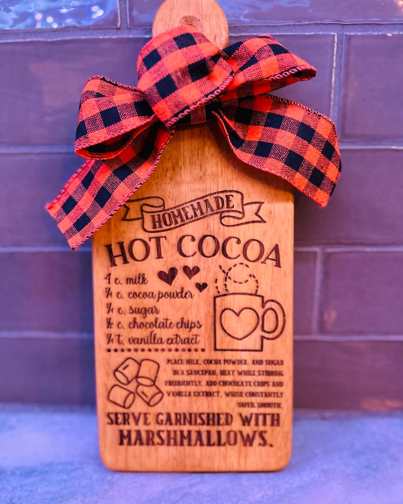 Laser Engraved Hot Cocoa Recipe Cutting Board - Crazy Daisy Boutique