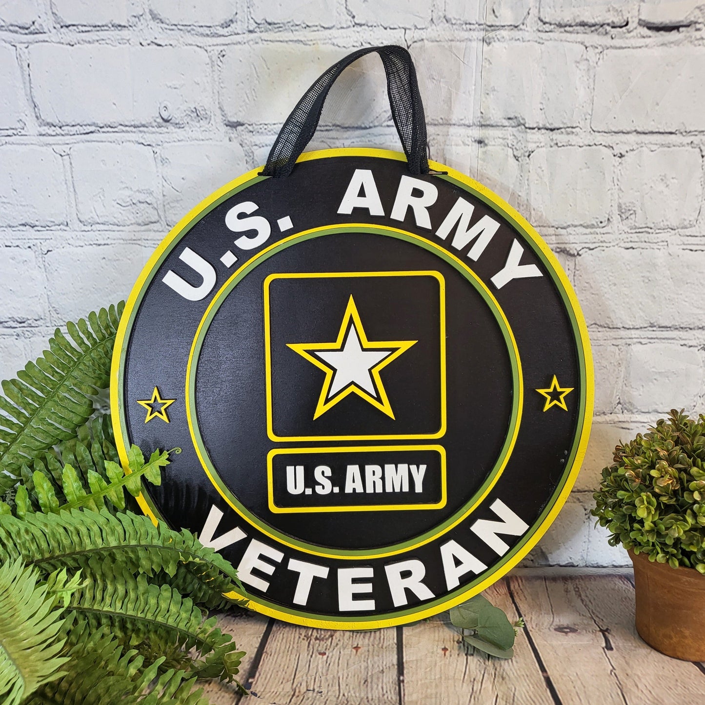 Finished -  Large Door Hanging Sign - U.S. Army Veteran