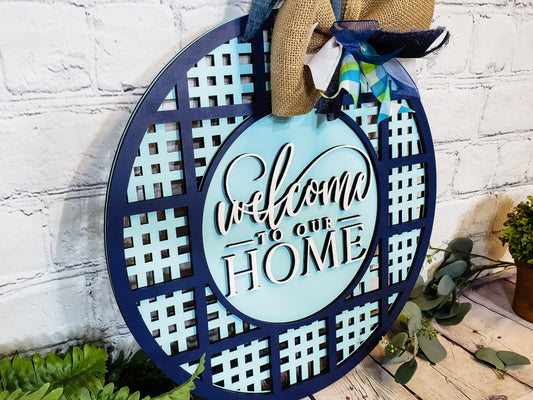 Finished -  Large Door Hanging Sign - Welcome to our Home | Ractan