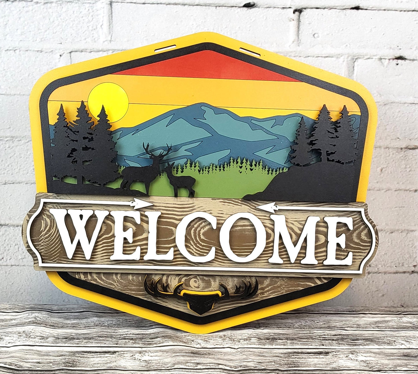 Finished -  Tabletop Sign - Welcome Mountain