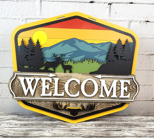 Finished -  Tabletop Sign - Welcome Mountain