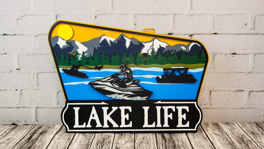 Finished -  Large Door Hanging Sign - Lake Life
