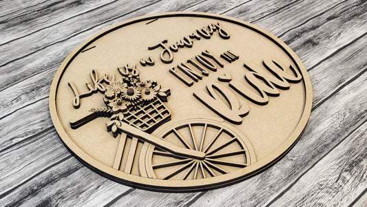 Unfinished DIY Project Kit - Tabletop Or Large Door Hanging Sign - Life is a Journey