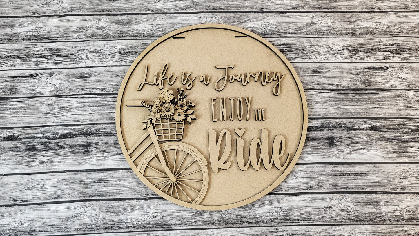 Finished - Large Door Hanging Sign - Life is a Journey