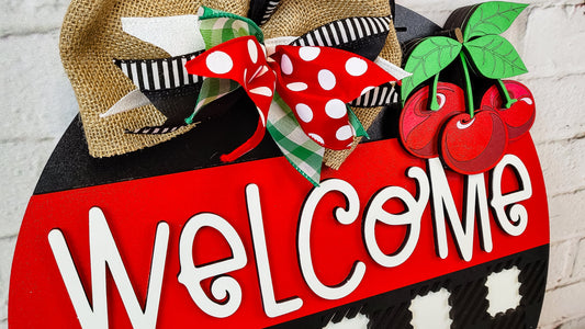 Finished -  Large Door Hanging Sign - Cherries Door Sign