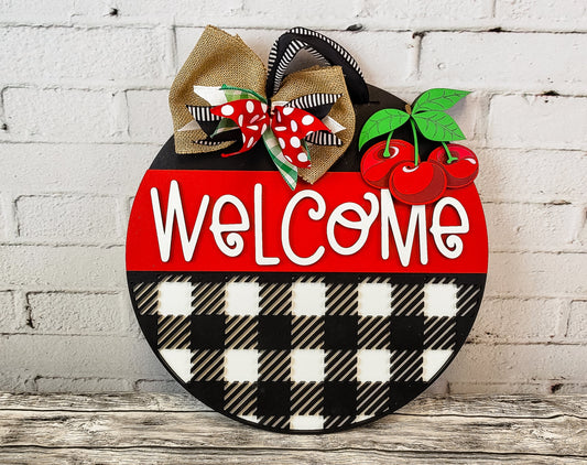 Finished -  Large Door Hanging Sign - Cherries Door Sign