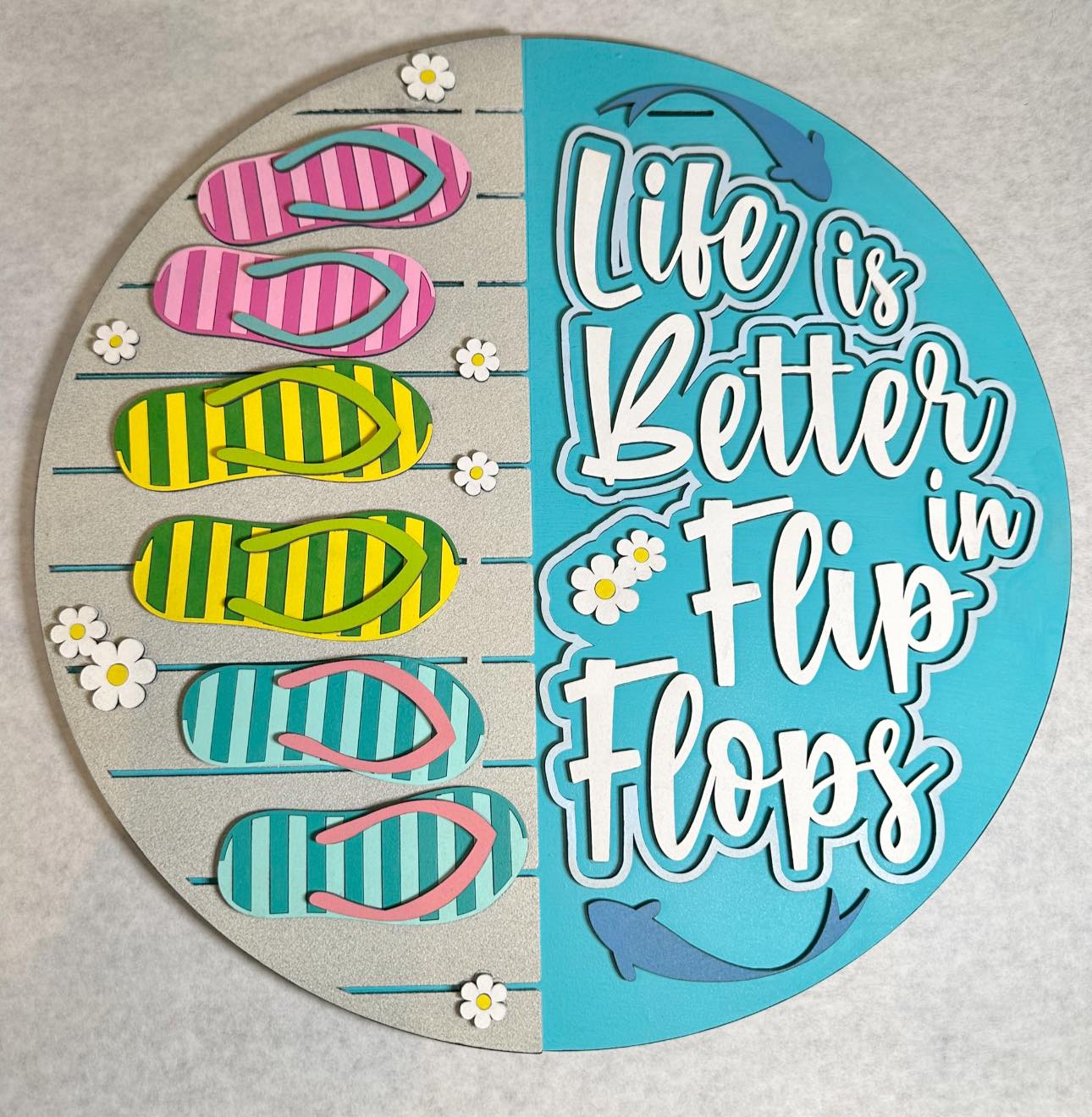 Unfinished DIY Project Kit - Tabletop Or Large Hanging Door Sign - Life is Better In Flip Flops