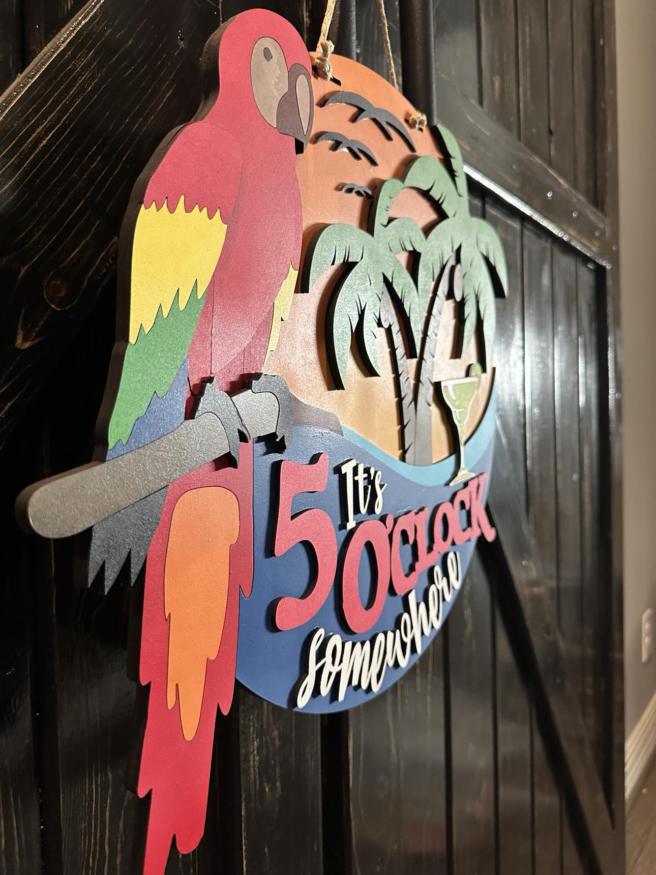 Finished - Large Door Hanging Sign - It's 5 O'clock Somewhere