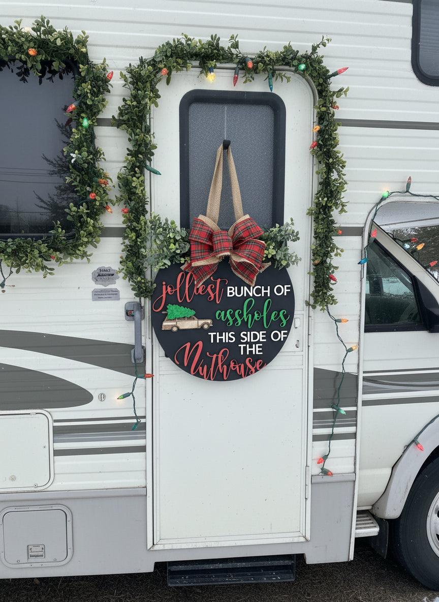 18" 3D Door Hanging Sign | Jolliest Bunch Of A$$Holes