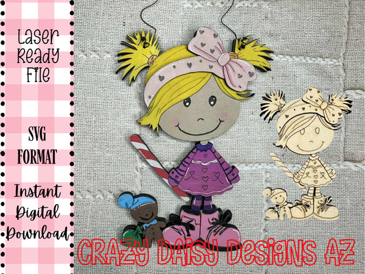 Candy Cane Cutie Christmas Ornament | Digital Download - SVG Cut Files ONLY!