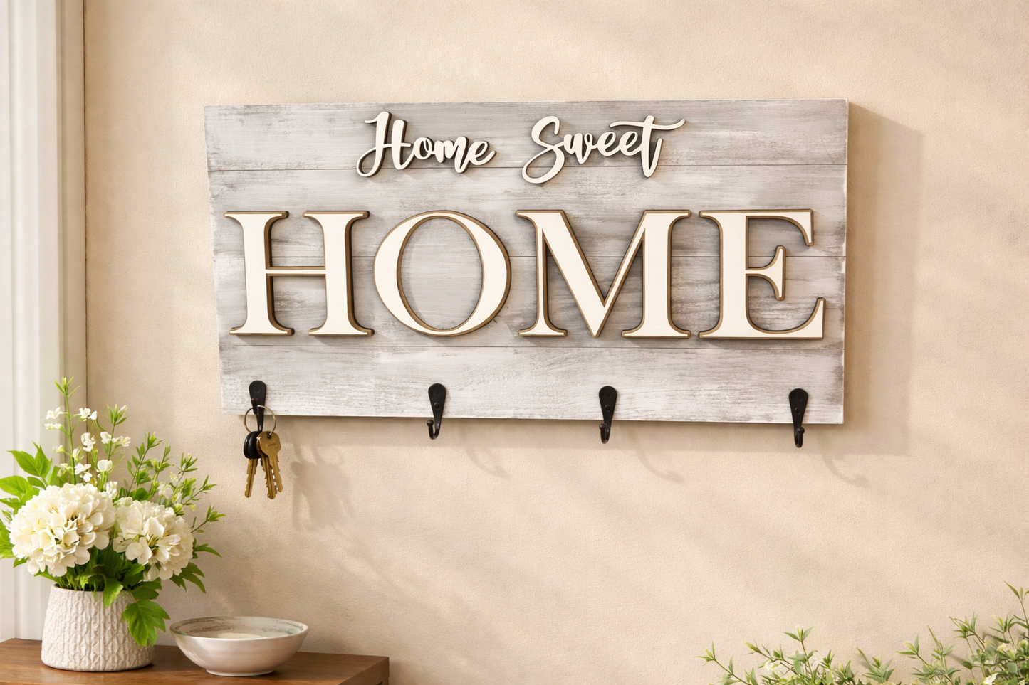 Home Sweet Home Key Chain Holder with interchangeable "O"