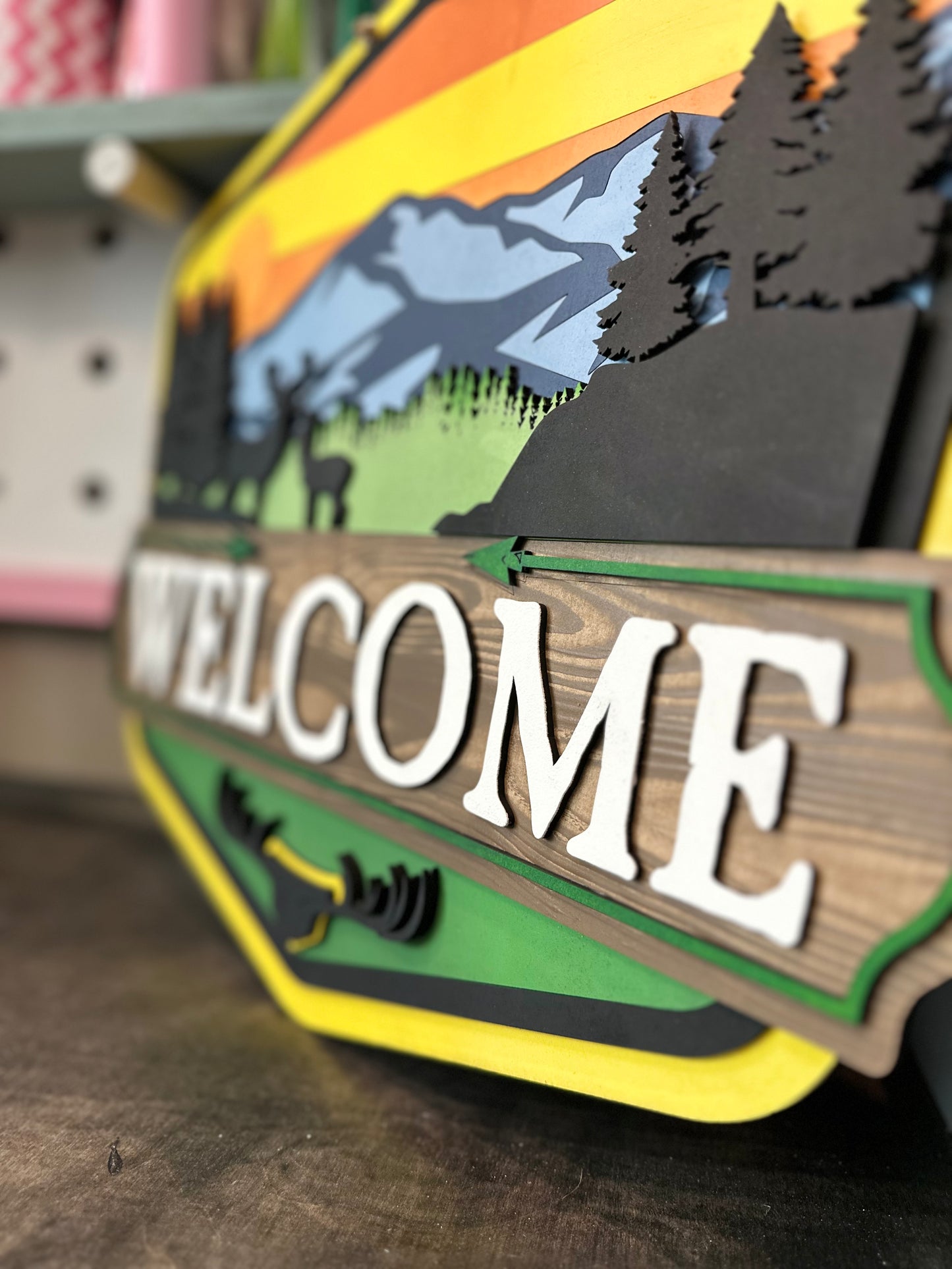 Finished -  Tabletop Sign - Welcome Mountain