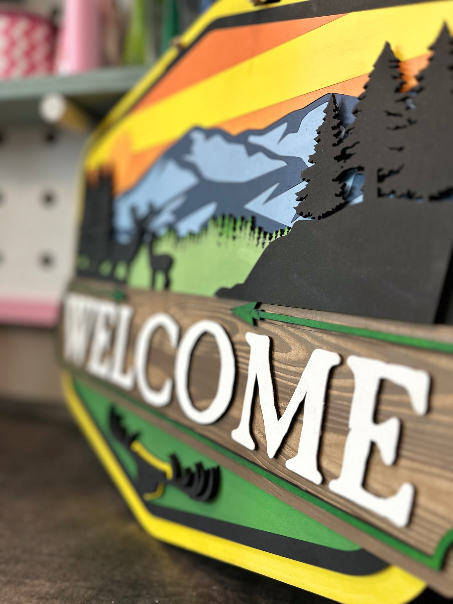 Finished -  Tabletop Sign - Welcome Mountain