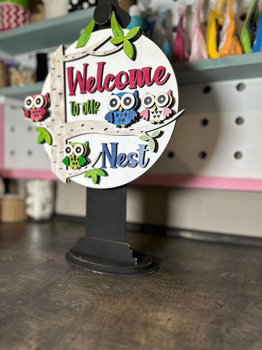 Finished - Tabletop Sign - Welcome to our Nest