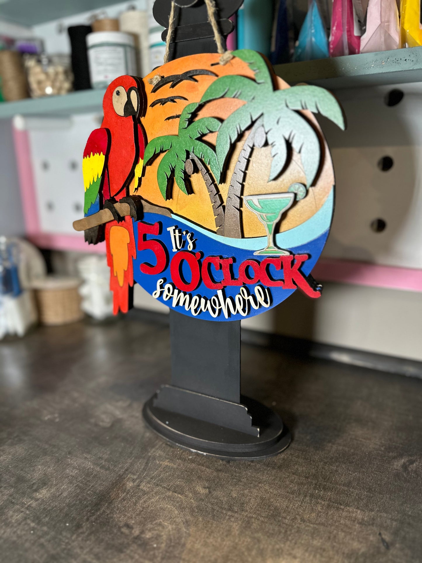 Finished - Tabletop Sign - It's 5'Clock Somewhere
