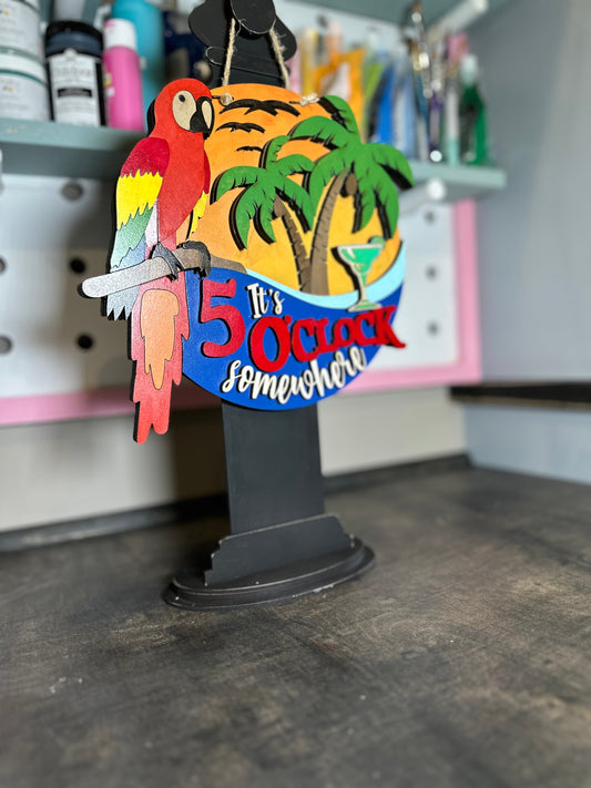 Finished - Tabletop Sign - It's 5'Clock Somewhere
