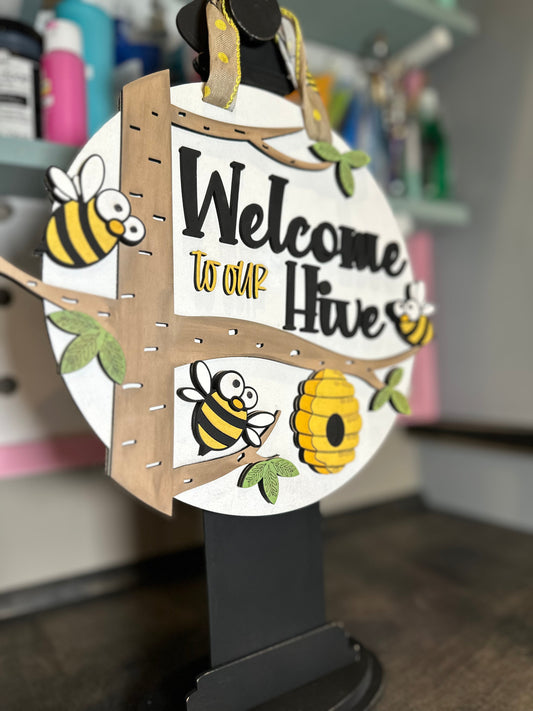 Finished - Tabletop Sign - Welcome To Our Hive