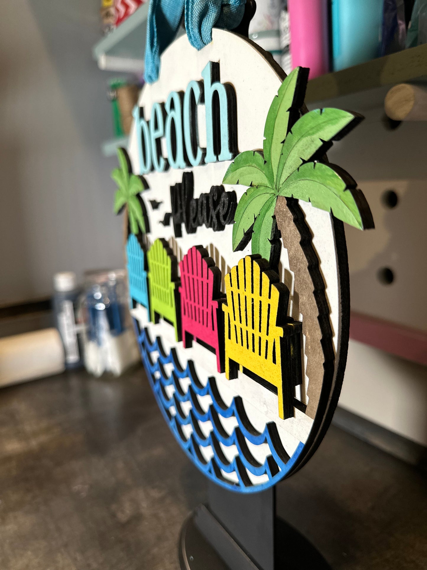 Finished - Tabletop Sign - Beach Please