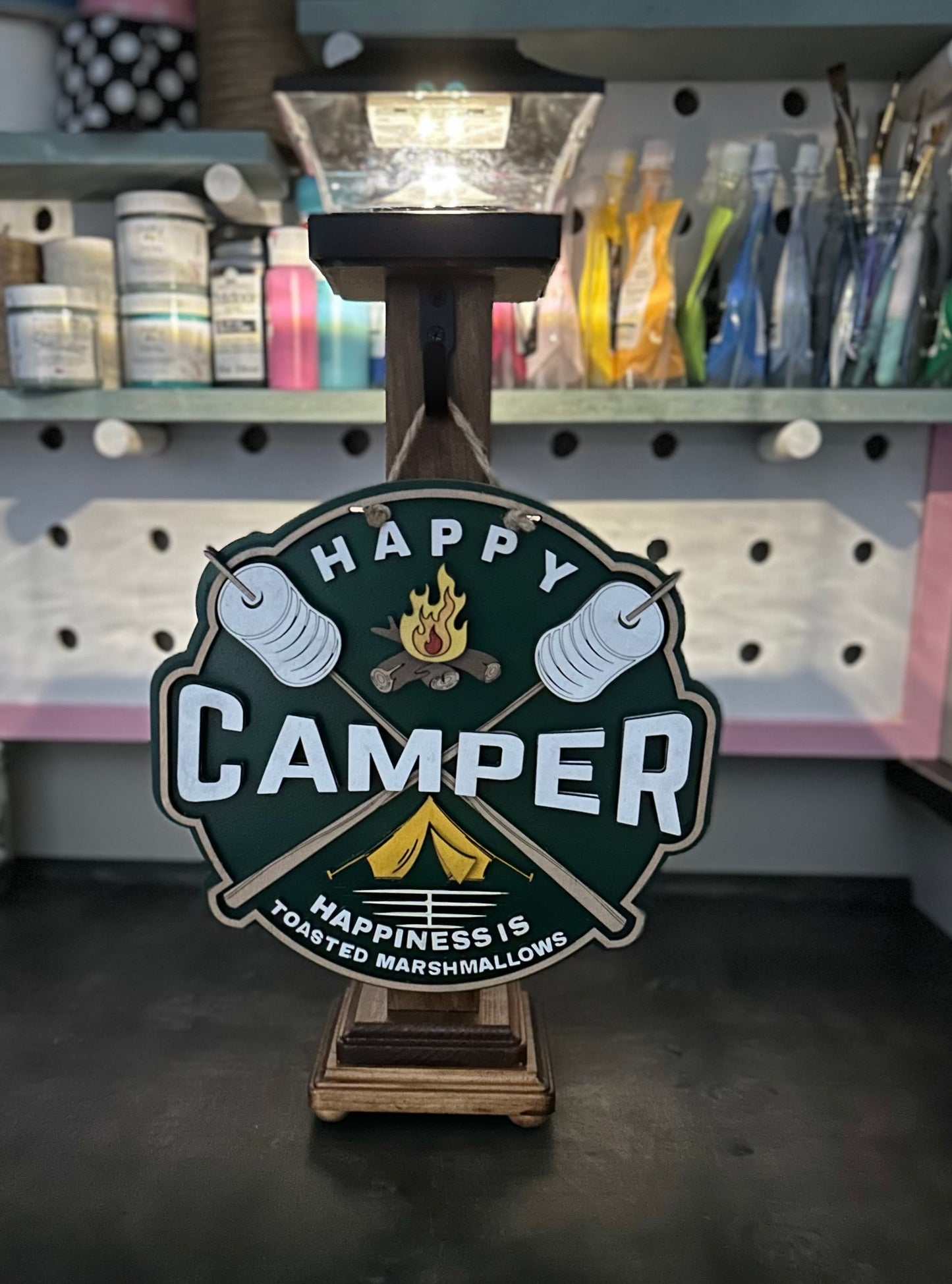 Finished -  Tabletop Sign - Happy Camper