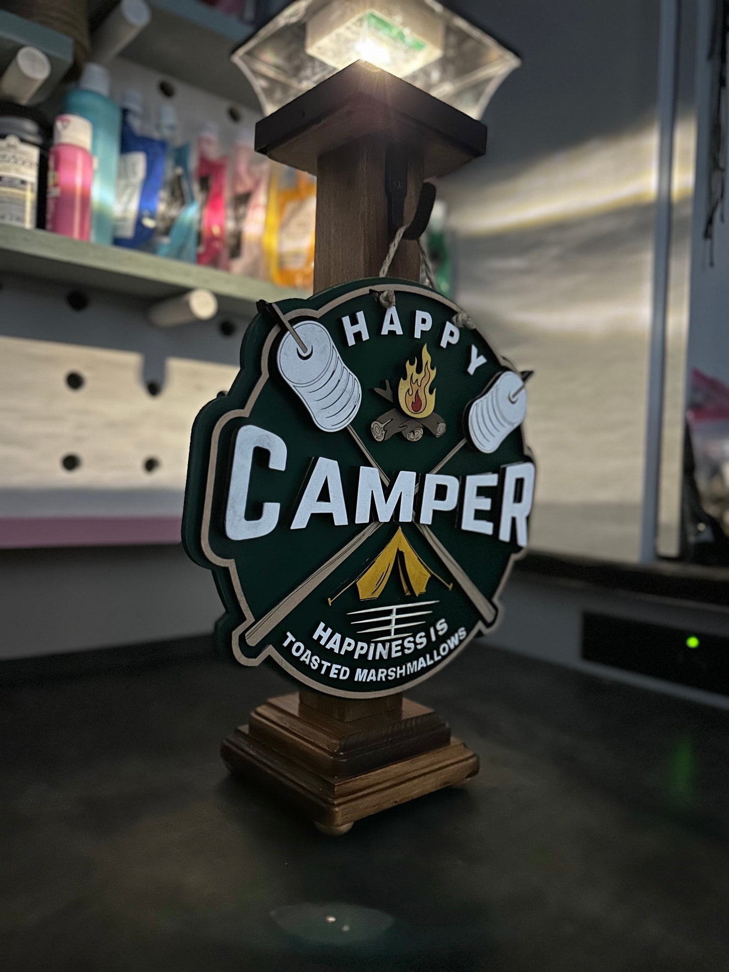Finished -  Tabletop Sign - Happy Camper